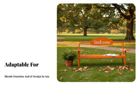 Welcome Backrest Bench Weather-Resistant Welcome Sign Bench business-grade Grade outsidedoor Furniture for Property Managers, home residents, public green space, Backyard, Deck