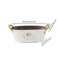 Oval Iron Planter Vintage Oval Planter Container Farmhouse Style