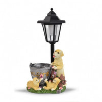 Post Lantern with Planter Outdoor Lamp Warm for Courtyard