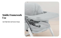Portable Feeding Seat Safe and Stable Foldable Floor Seat with Tray for Toddlers