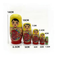Wooden Matryoshka Doll Hollow Russian Doll Decorative Ornament Hand-Painted for Collectors, Kids, Shelves, Desks, Children's Rooms