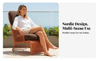 Woven Frame Single Sofa Designer Look Woven Lounge Chair Thick paddings Easy Assembly for Hotel Managers, Adults, rearyard, Deck