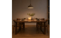 Rectangular Dining Table with Wooden Finish Modern Wooden Dining Table Brown Furniture Long for Apartment
