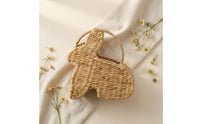 Woven Basket Bunny Basket Round Loop Handle Basket Hand Woven Storage Basket Featuring Lightweight Feel and Practical Storage Function Suitable for Laundry Room Decorative Use Workspace