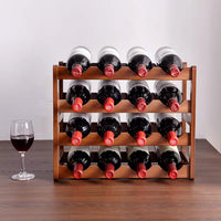 Solid Wood Multi-Layer Wine Rack for Tabletop Storage