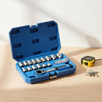 17 Pieces Fastener Grip Set Tight Space Access Ratchet Socket Wrench Kit High-Strength Steel Metal Hand Tools for Mechanics, DIY Users