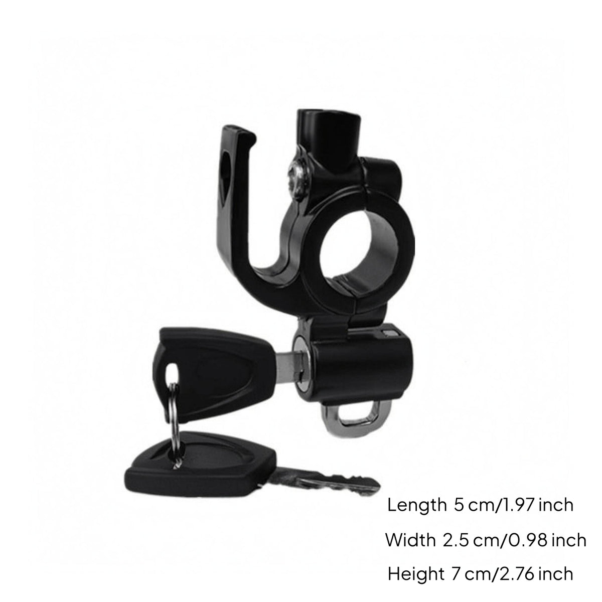 Compact Motorcycle Helmet Lock Metal Cycle Helmet Lock Hard Construction Vehicle Accessory Black