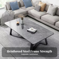 Rectangular Table with Geometric Legs Modern Design Household Furniture Easy to Clean Sturdy Construction for Interior Designers