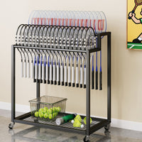 Sports Racket Storage and Display Rack Mobile Badmintons Racket Rack Space-Saving Organizer for Schools