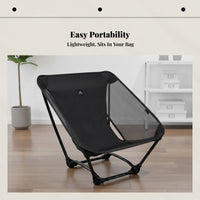 Moon Chair, Folding Low Mesh Stool, Featherlight, Portable for Outdoor Camping, Hiking
