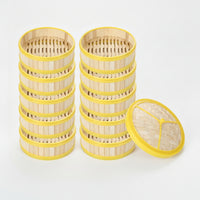 10 Pieces Bamboo Steamer Basket with Lid Natural Dumpling Steamer Sturdy