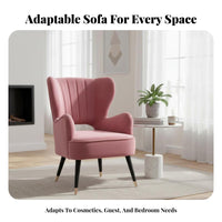 Upholstered Side-Wing Armchair Armchair Modern Minimalist and Aesthetic Indoor Furniture High Rearrest Assist Non-Slip Feet