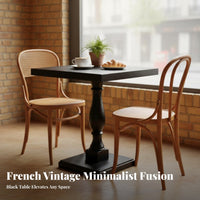 Black Square Table French and Design Square Coffee Table Vintage Design Professional-Grade Grade for Restaurant Owners, Cafe