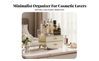 Multi-Compartment Desktop Makeup Organizer Large Capacity Makeup Organizer Box Ideal Gift Dustproof Cosmetic Display Case Sturdy for Women, Beauty Lovers, Teens, Dressing Table, Dresser Top, Bedroom, Bathroom Counter