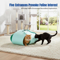 Flower-Shaped Feline Tunnel Year-Round Use Pet Bed Detachable Design Easy to Clean for Felines, Kittens, Indoors, Living Room