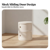 Round Stackable Cabinet Nordic Aesthetic Round Nightstand Stackable Storage Unit Multifunctional Stackable Storage Storage