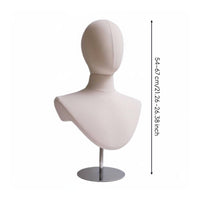 Head and Shoulders Mannequin Adjustable Height Mannequin Head with Shoulders Stable Base Necklace Display Bust for Jewelers