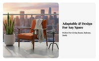 Upholstered Armchair with Wooden Frame Lighting Luxury Decorative Look Lounge Chair Thick Pad Ergonomic Design