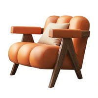 Single pad Armchair Retro Design Lounge Chair Wabi-Sabi Aesthetic Space-Saving for Apartment Dwellers, Homeowners, Bedroom