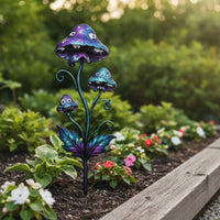 Toadstool Garden Ornament Colorful Plant Stake Outdoor for Balcony Pots