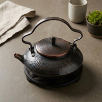 Hand-Forged Kettle Fitted Lid Kitchen Vessel Arched Handle for Water Heating