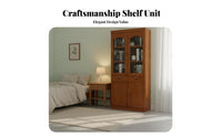 New Chinese and design particleproofstanding Curio Cabinet Modern Minimalist Design bookcase with Doors Multitier Shelving Storage Furniture Large Capacity for Book Lovers, Collectors, homeowners, Study Room, Bedroom