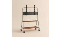 Adjustable-Height Mobile TV Cart with Shelf Portable Mobile TV Stand with Shelf Universal Television Cart with Wheels Movable for Living Room, Bedroom, Office