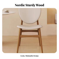 Wooden Chair with Woven Seat Wabi-Sabi design Dining Seating Nordic Aesthetic dense Wood Frame for Adults, Cafe, Kitchen, Study