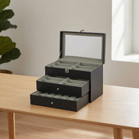 Desktop Storage Box Visible Desk Organizer with Drawer Transparent for Vanity