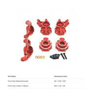 Front Axle Steering Hub Steering Joint Set CNC Machined Aluminum Caster Block Set Heavy Duty RC Crawler Part