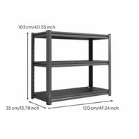 Multi-Layer Storage Shelf Rust-Resistant Freestanding Shelving Unit High Load Capacity Heavy Duty Steel Rack for Warehouse, Balcony, Living Room