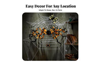 Giant Cobweb Set Kit Furry Arachnids Artificial Cobweb Set Indoor & Outsidedoor Use Easy to Install for Residents, Porch