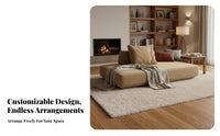 Versatile Combination Sofa with Movable Backrests Double-Sided Island Design configurable Seating Armless Sectional Couch Modern Minimalist for Apartment Dwellers, Homeowners, Interior Designers, Lounge Area, Large Space, Office