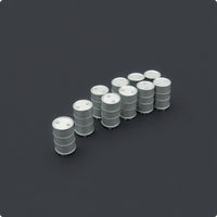 10 Pieces Molded Feature HO Scale Oil Drum Resin Oil Drum Model Miniature Scene Accessory