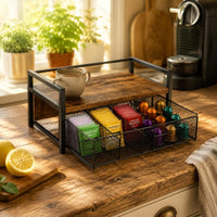 Tabletop Organizer Rack Rectangular Multi-Compartment Desk Organizer With