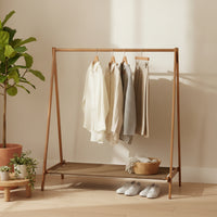 H-Shaped Clothes Rack with Base Freestanding Foldable Garment Rack Openfurniture Design for Students, Renters, Bedroom