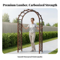 Garden Support Arch Weather-resistant Wooden Garden Arch with Gate Sturdy Construction Climbing Plant Trellis Decorative Entryway Suitable for Gift Giving Home Decoration