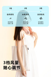 2024新款挂脖风扇 跨境礼品便携式充电TPU私模懒人无叶挂脖风扇