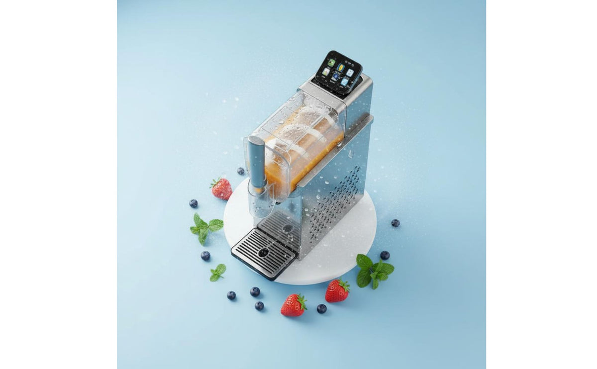 Automatic Cleaning Slush and Soft Serve Machine Multi Function Slush Machine Small Size Soft Serve Ice Cream Creator Stainless Steel for Home, Party