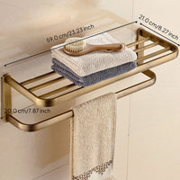 Brass towel rack wall-mounted organizer