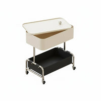 3-Tier Rolling Shelf with Tabletop Lockable Wheels Side Table Space Saving