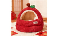 Enclosed Pet Bed Semi-Enclosed Cave Bed Soft Pet Bed with Removable Pad for Kittens, Small Dogs, Living Room, Bedroom