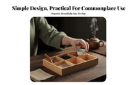 Keeps Items Separate Multicompartment Wooden Box Multifunctional Wooden Sorting Tray Natural Wood Look desktop Organizer Sturdy Construction for hot beverage lovers, Home Organizers, Desktop, Living Room, Kitchen, Bedroom
