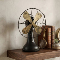 Decorative Fan with Wooden Compact for Desk, Decorators, Collectors