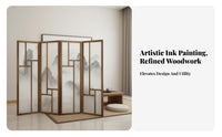 Asian-Inspired Design 4-Panel Folding Screen Traditional design Multi-Panel Art Partition Creates Privacy Room Divider Freestanding for Homeowners, separateice Workers, Business Owners, Hotel Lobby, Restaurant, Studio Apartment, visual Call Background
