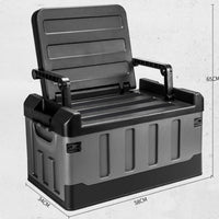 Sit-Storage Seat Trunk Foldable Design Portable Storage Seat Large Capacity Stackable Camping Crate Table for Anglers