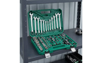61 Pieces Automotive Tool Set with Case Chrome Finish Vehicle Tool Kit Socket Set for Home Mechanics, Mechanics, Garage, Home Workshop