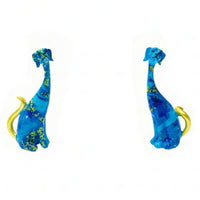 Resin Dog Figurines Slender Mini Resin Dogs Sculptural Mini Dog Figurines for Desk, Living Room