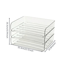 Clear Desk Organizer with Shelves Transparent Acrylic Book Stand Multi-Tier
