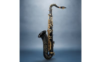 Brass Tenor Sax with Case Lacquered Tenor Saxophone Engraved Woodwind Curved for Beginners, Students, Players, Band Practice, Rehearsals, Stage